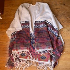 Aztec fringe poncho